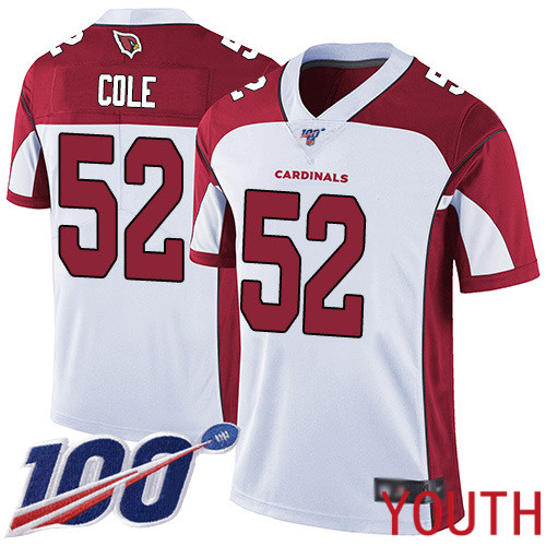 Arizona Cardinals Limited White Youth Mason Cole Road Jersey NFL Football 52 100th Season Vapor Untouchable